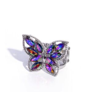 paparazzi Multicolor Aurora Crystal Butterfly Ring